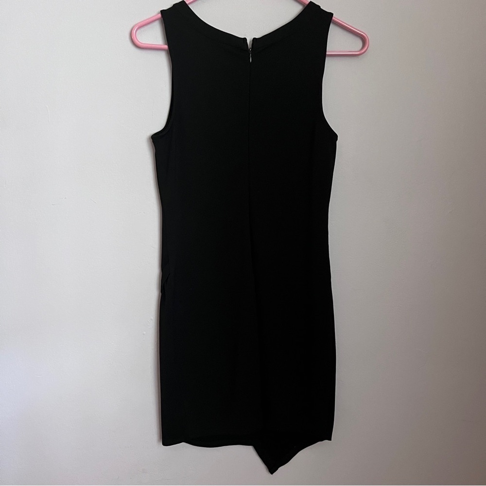 BB Dakota Black Asymmetrical Bodycon Dress Size Small Gorgeous Like New - Picture 3 of 9